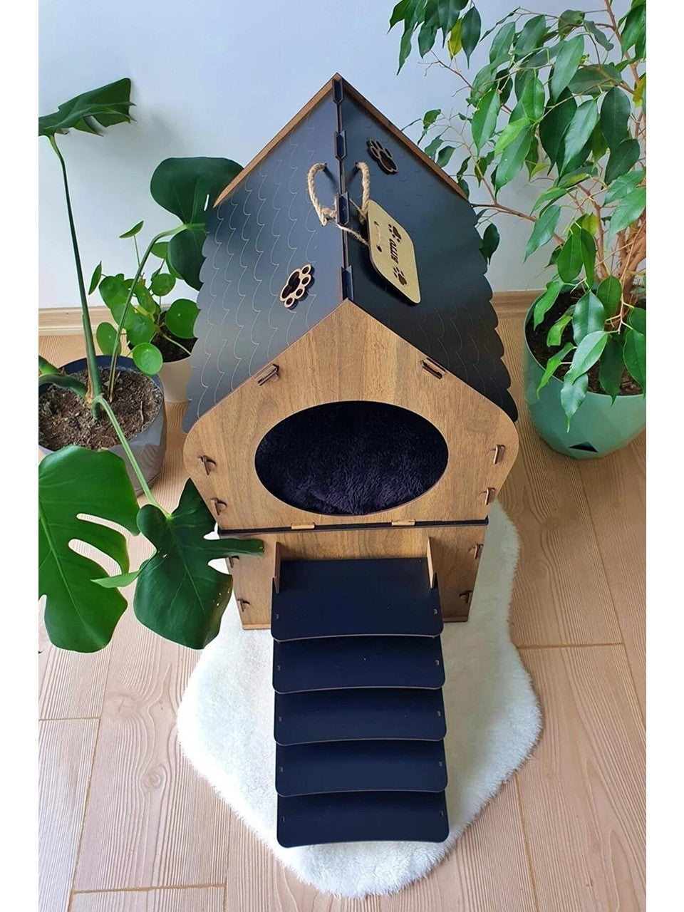 Büyük Kedi Evi Xxl Teraslı Kedi Evi 5kg Ve Üzeri Kediler Için