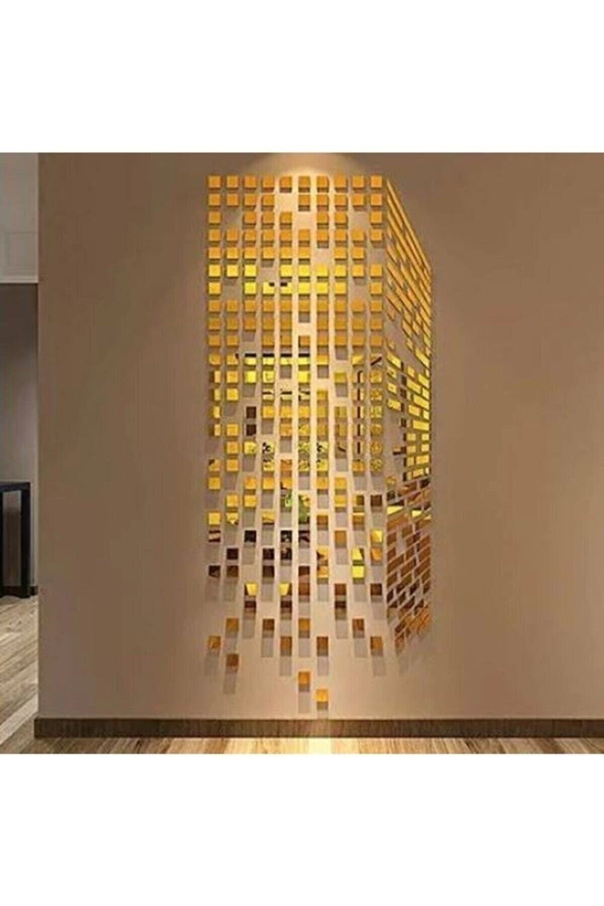Dekor Süs Mozaık Ayna 200x Adet Pleksi Dekoratif Gold Antre Banyo