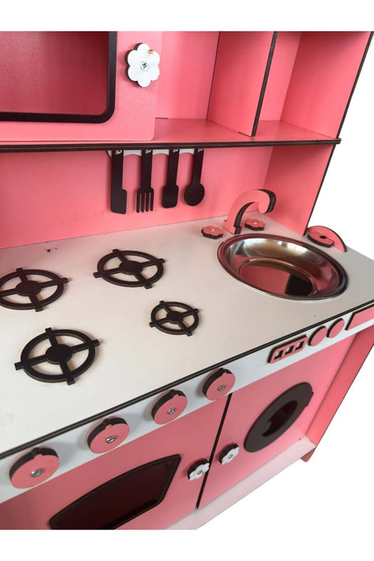 Ahşap Oyuncak Mutfak - Çift Yüz Mdf 6 MM DEMONTE