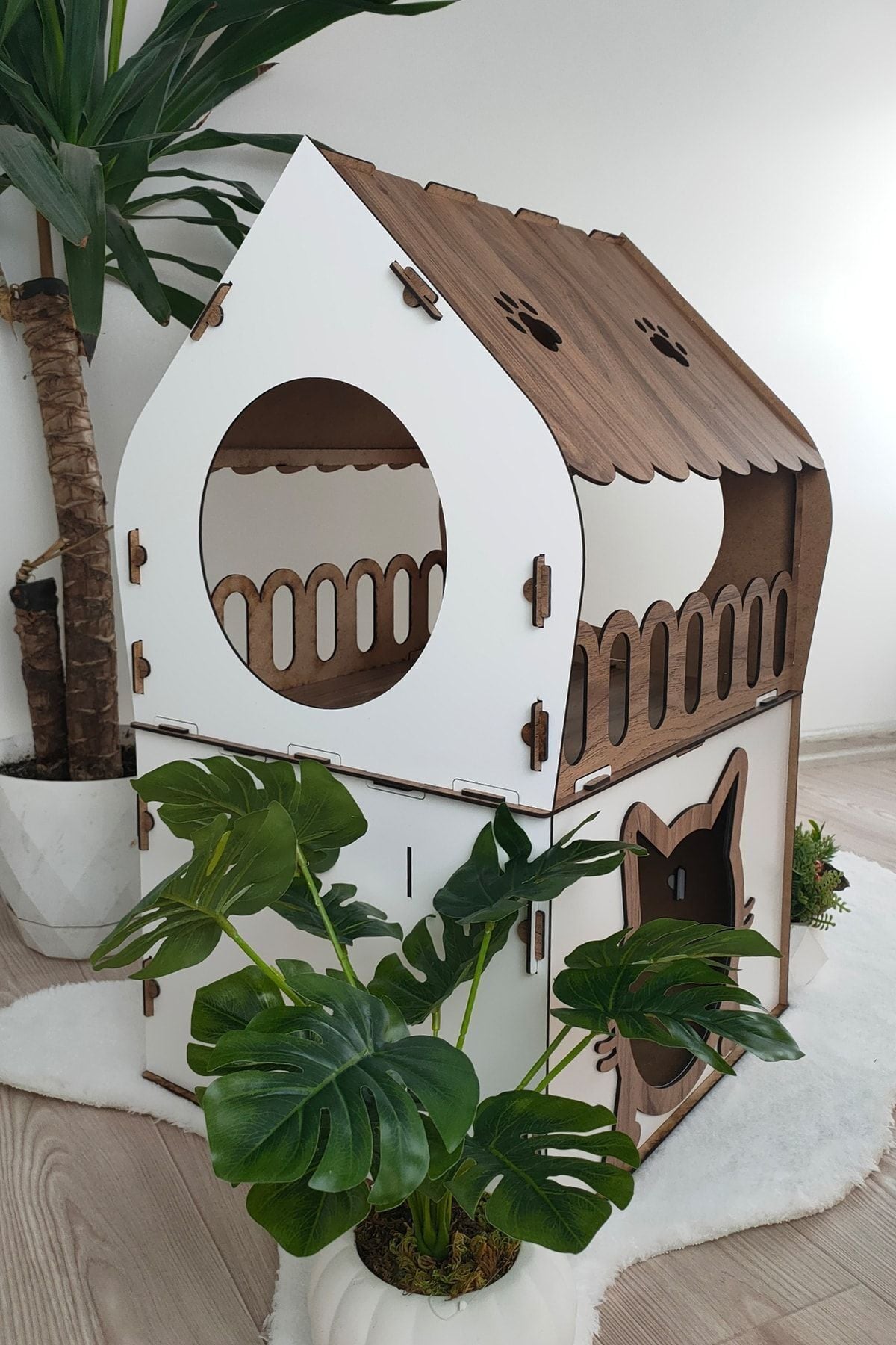 Kedi Evi 2 Katlı Merdivenli