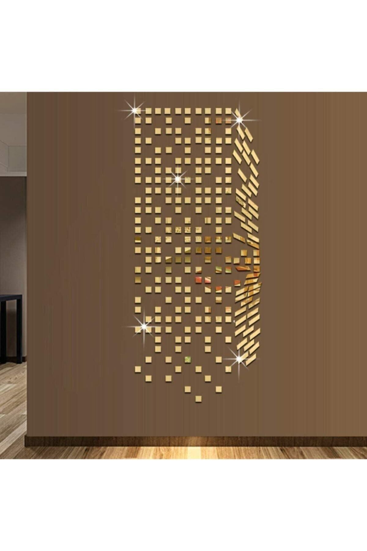 Dekor Süs Mozaık Ayna 200x Adet Pleksi Dekoratif Gold Antre Banyo