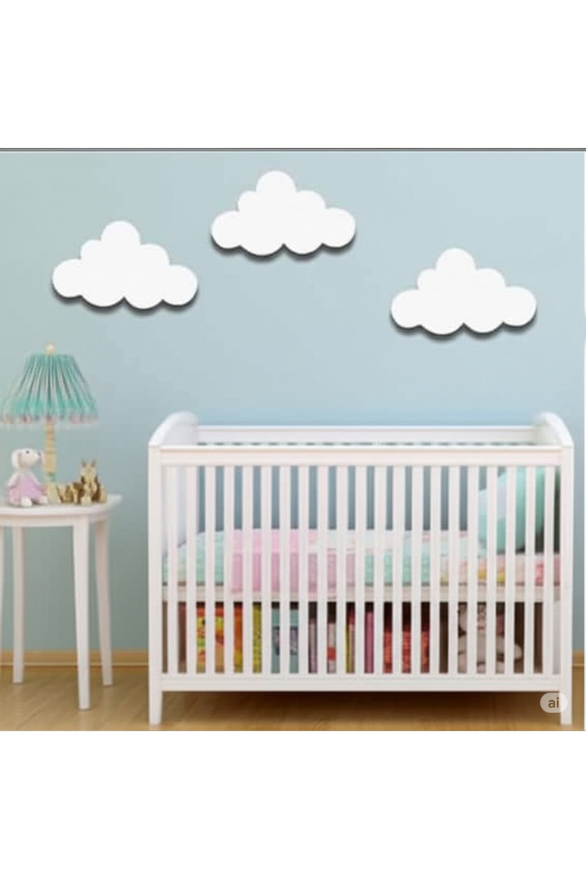 Pembe Bulut 3 Lü Set Bulut Duvar Dekoru Çocuk Odası Süsü