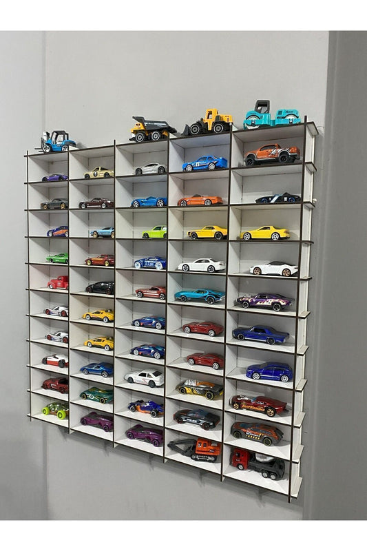 sfeyx Araba Rafı 50'li Beyaz Renk (Hotwheels ve Matcbox Arabaları Için Uygundur) news sfey 997516