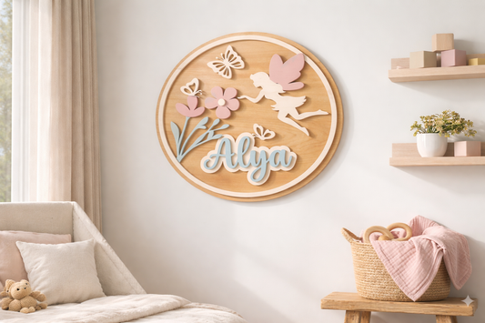 Kişiye Özel 30 cm Ahşap İsimli Duvar Süsü | MDF Bebek Odası Dekoru