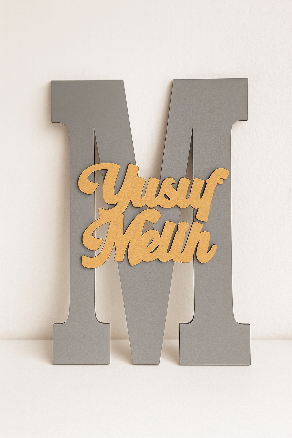 ikanwoods İsme Özel Harf Ve İsimli Ahşap Bebek Ve Çocuk Oda Kapı Süsü