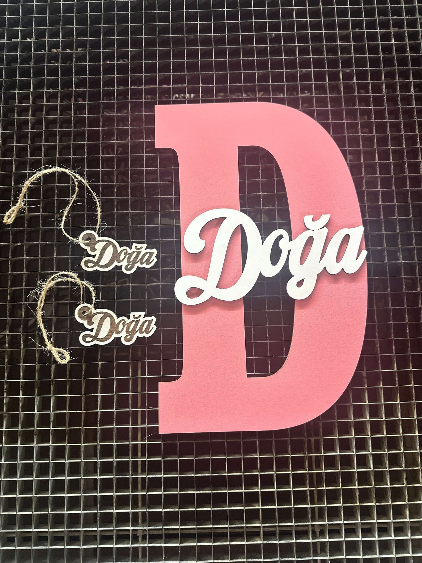 ikanwoods İsme Özel Harf Ve İsimli Ahşap Bebek Ve Çocuk Oda Kapı Süsü