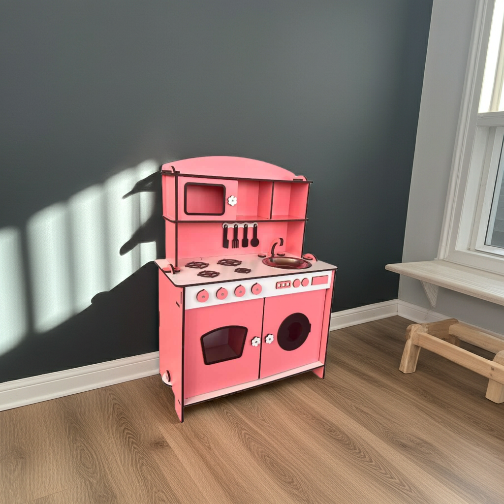 Spielküche aus Holz - Doppelseitiges MDF 6 MM, unmontiert