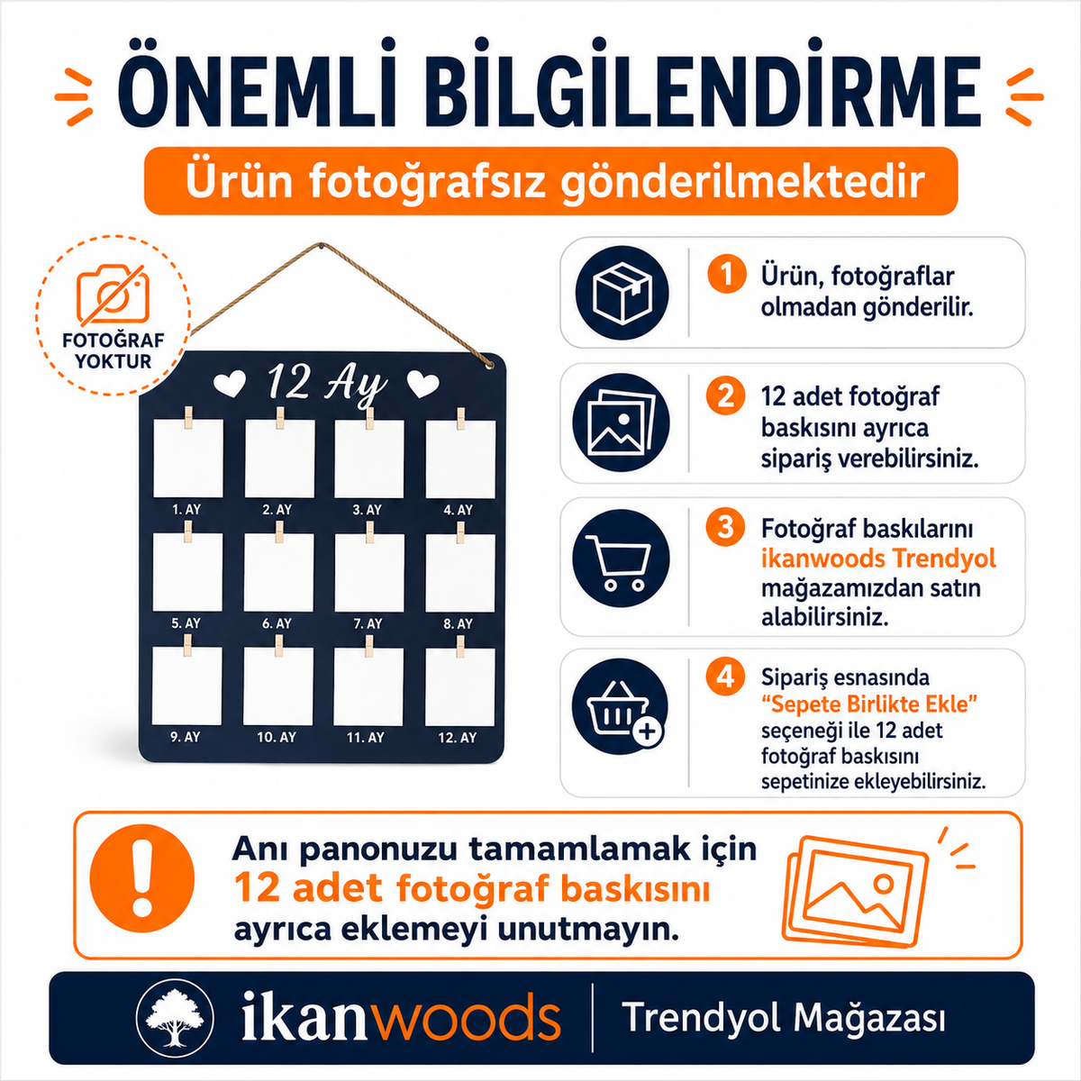 İKANWOODS Kişiye Özel 1 Yaş Doğum Günü Süsü 12 Aylık Fotoğraflı İlk Yaş Anı Panosu Ahşap Bebek Fotoğraf Panosu Gemi ve Çapa Temalı